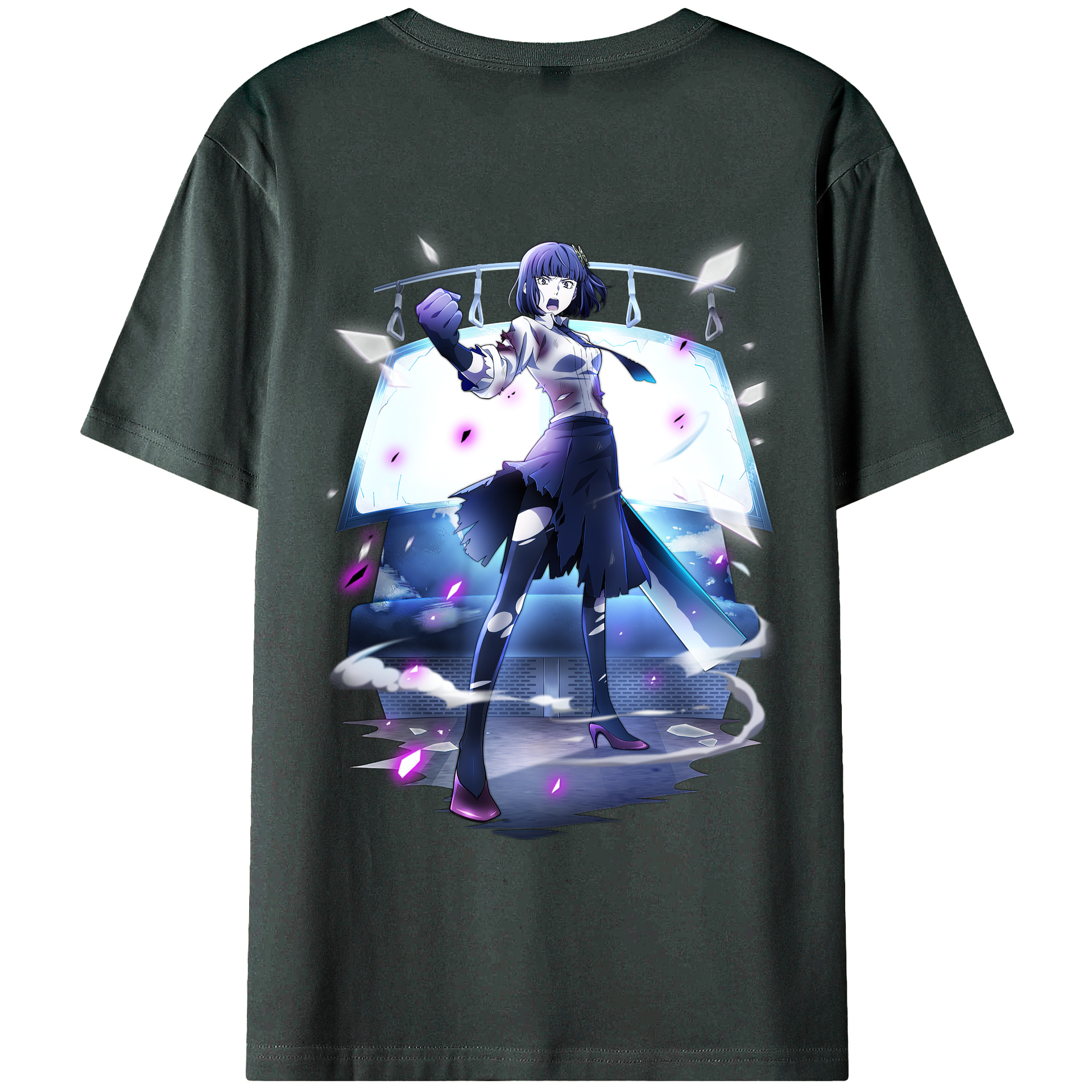 （画像用） 文豪ストレイドッグス Bungo Stray Dogs 綿100％ メンズ半袖Tシャツ（バックプリント） 通気性